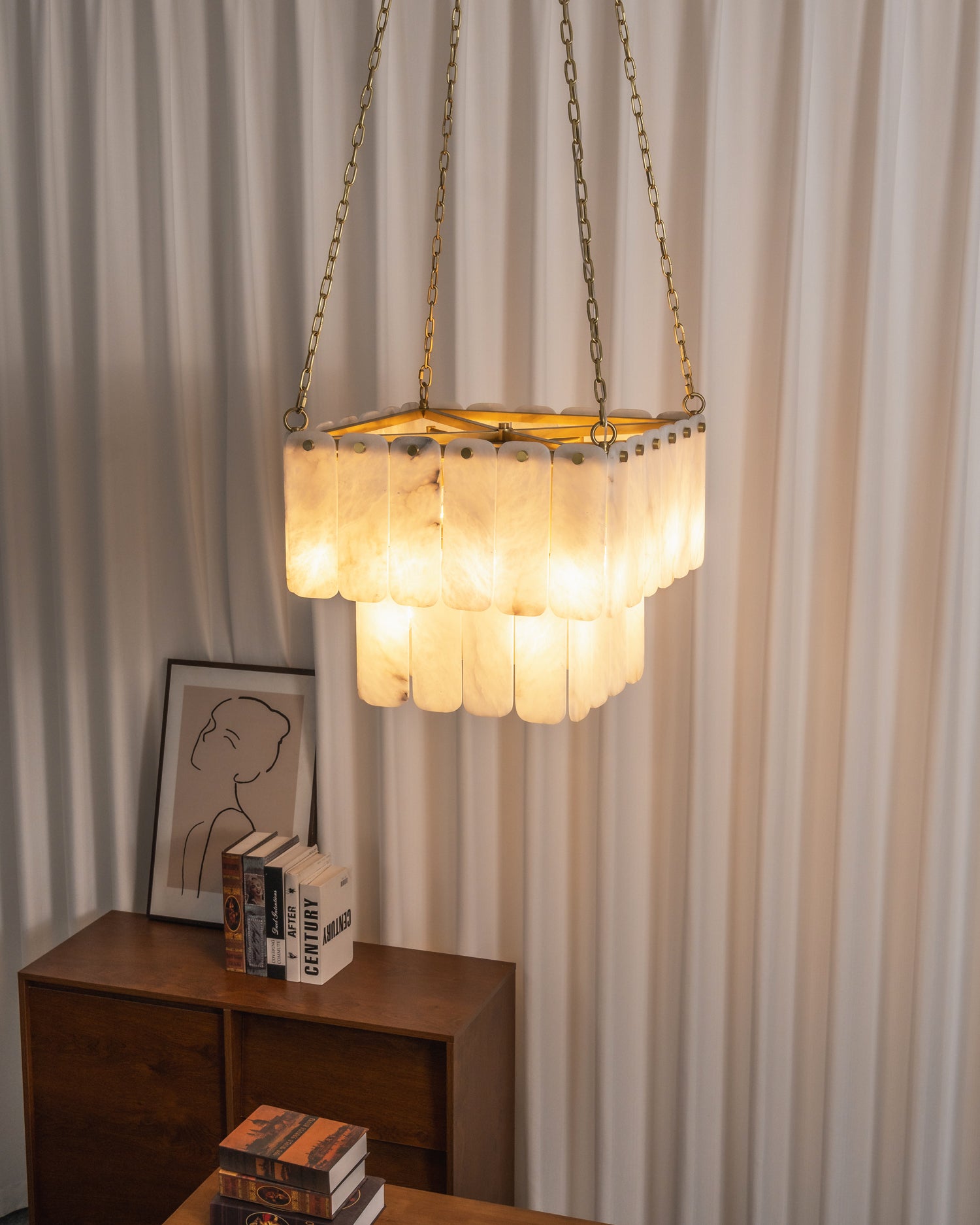 Arden Tiered Alabaster Chandelier