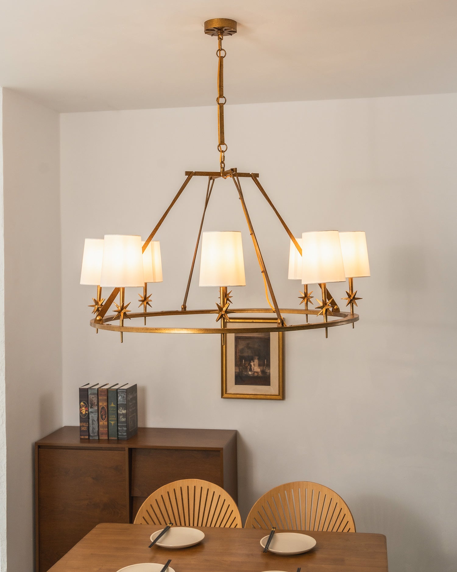 Astraea Star Wagon Wheel Chandelier