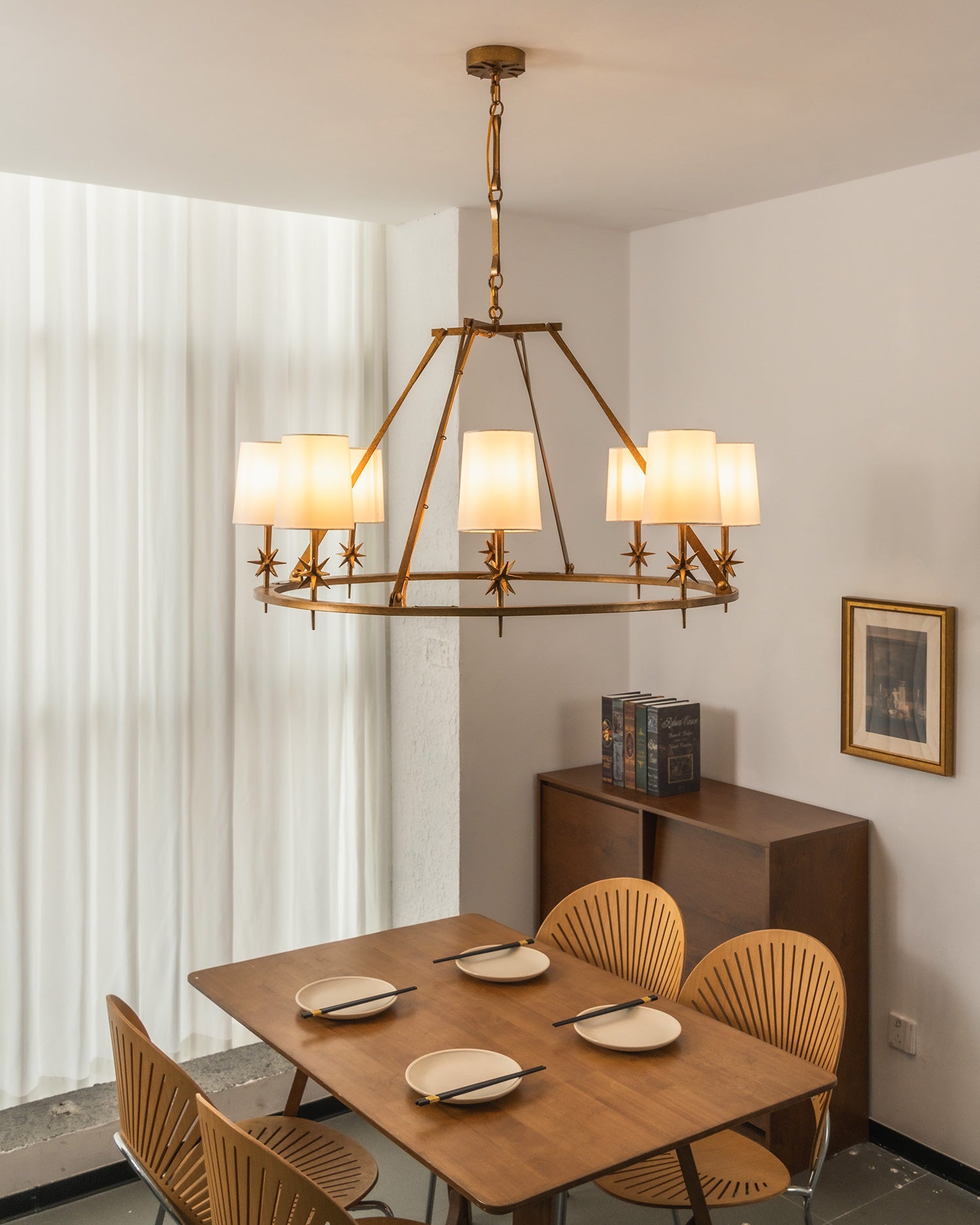 Astraea Star Wagon Wheel Chandelier