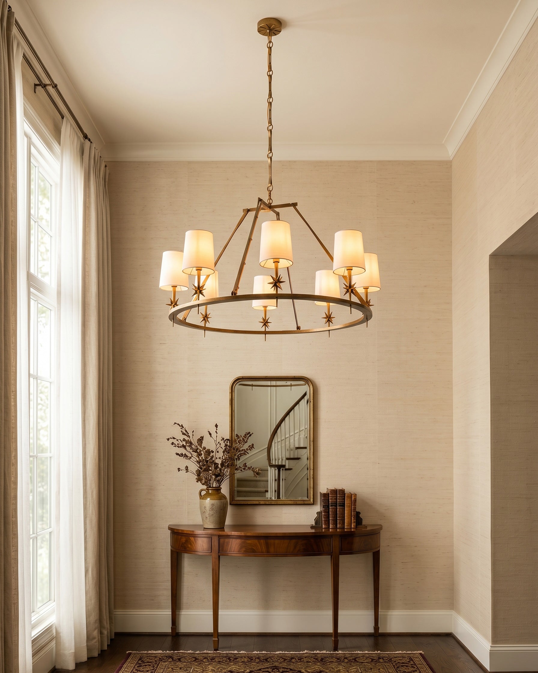 Astraea Star Wagon Wheel Chandelier