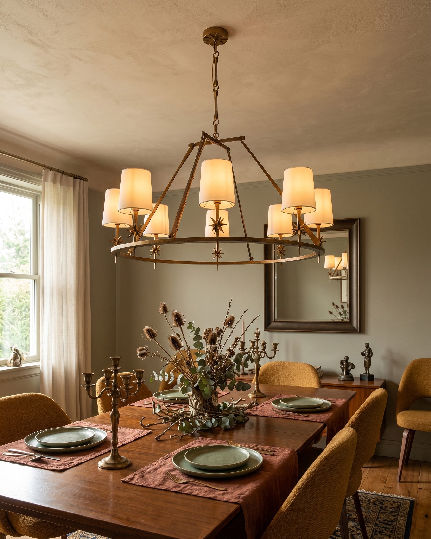 Astraea Star Wagon Wheel Chandelier