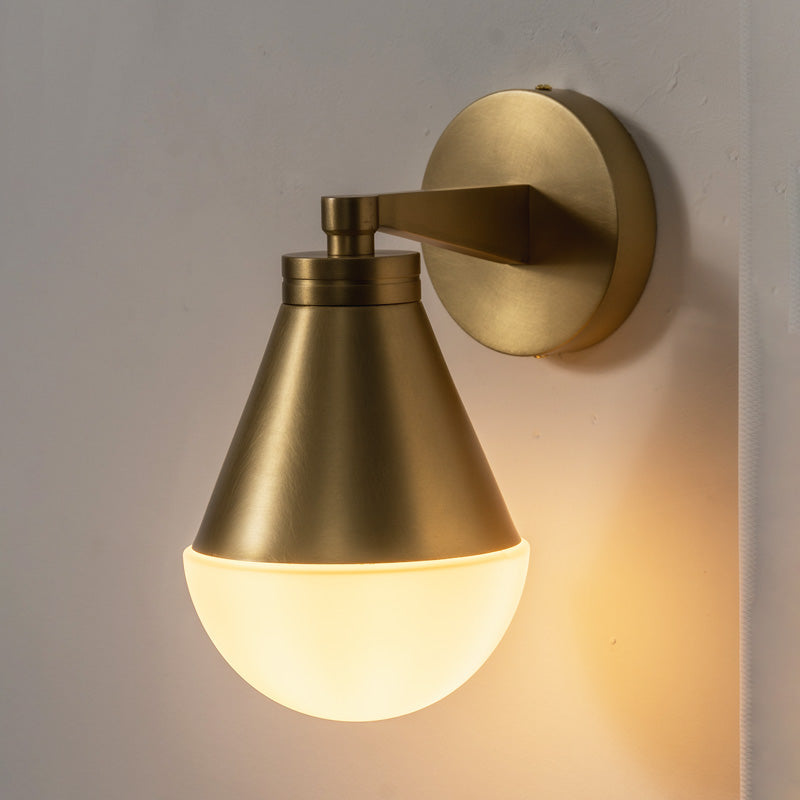 Aurelia Brass Cone Wall Sconce