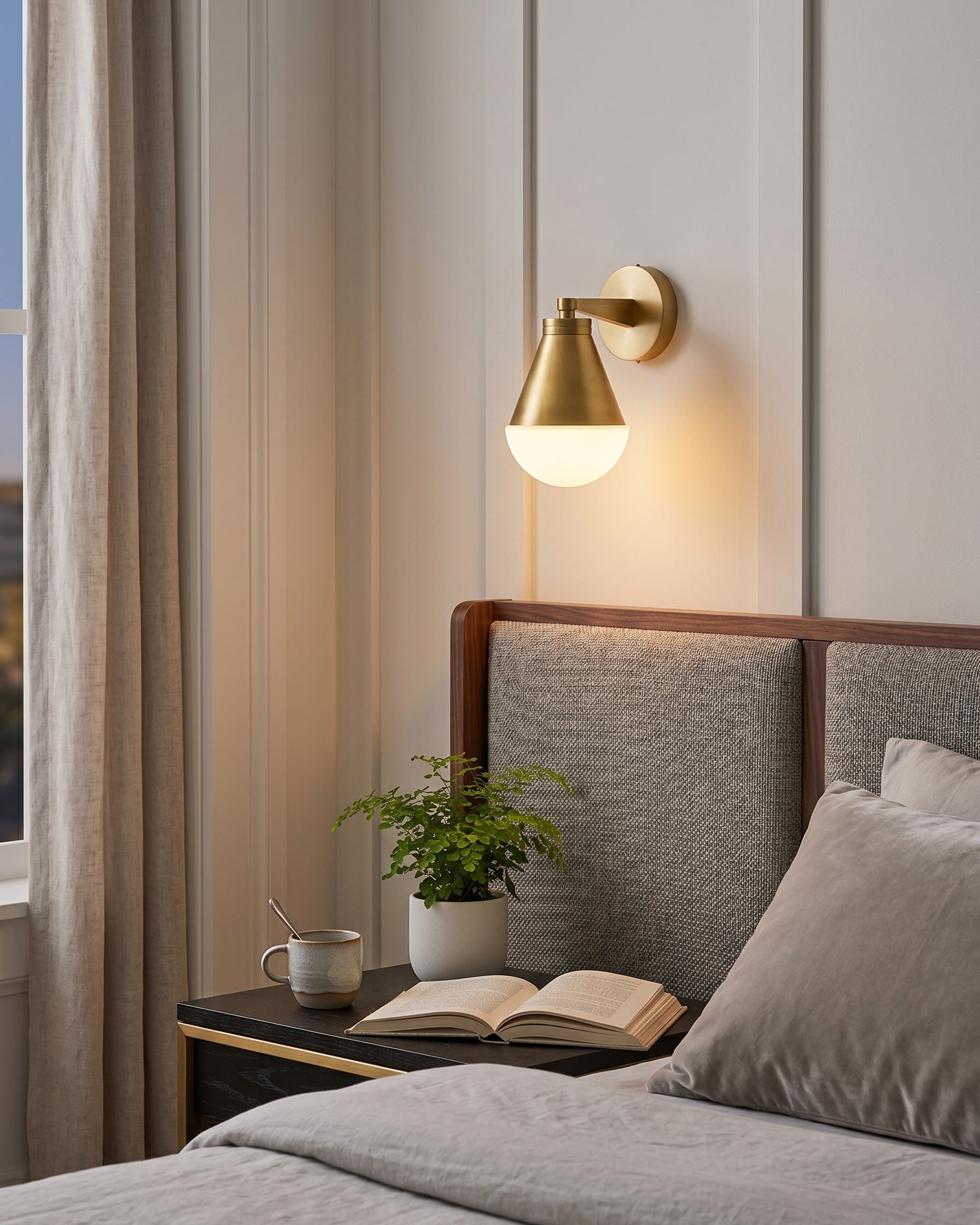 Aurelia Brass Cone Wall Sconce