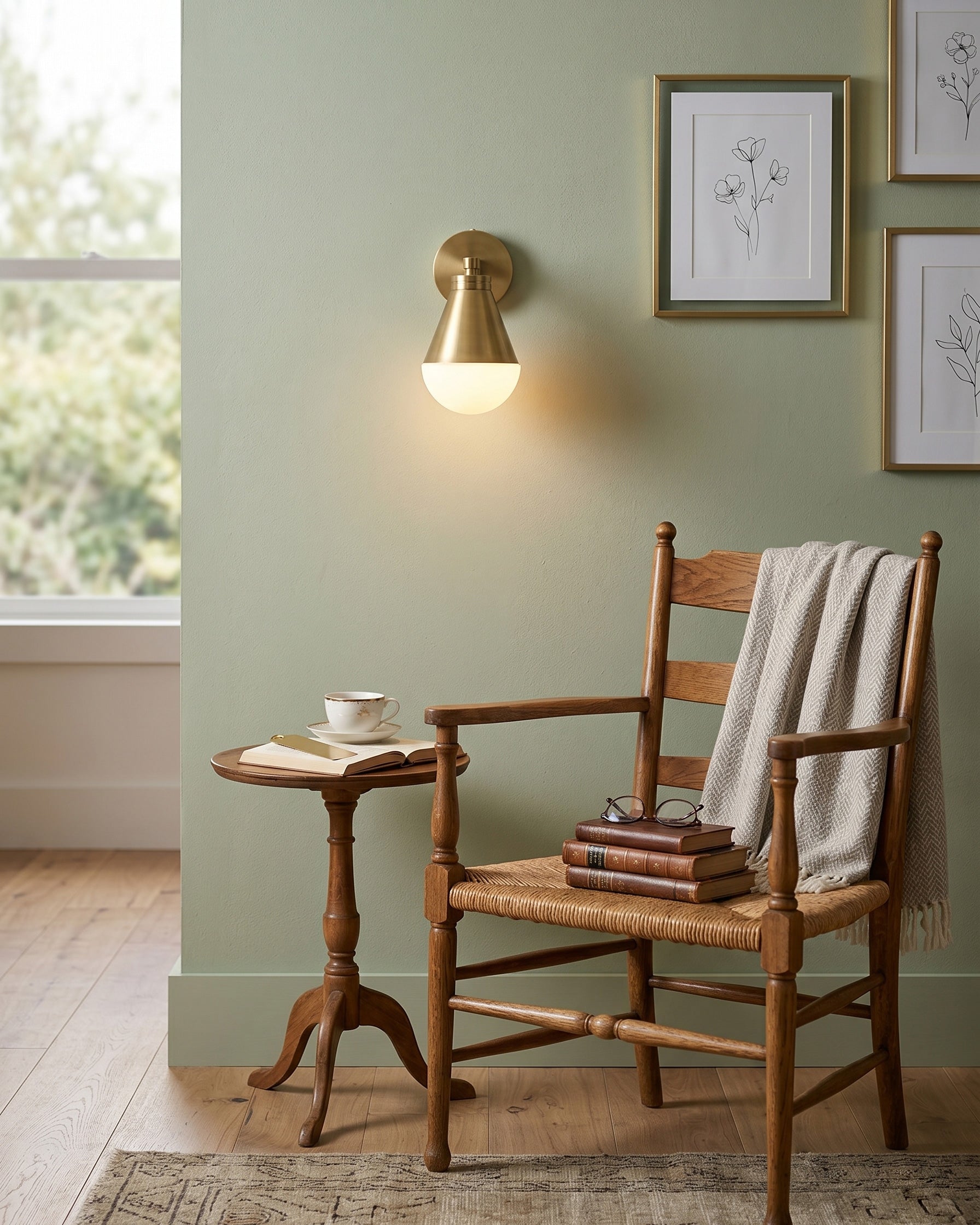 Aurelia Brass Cone Wall Sconce