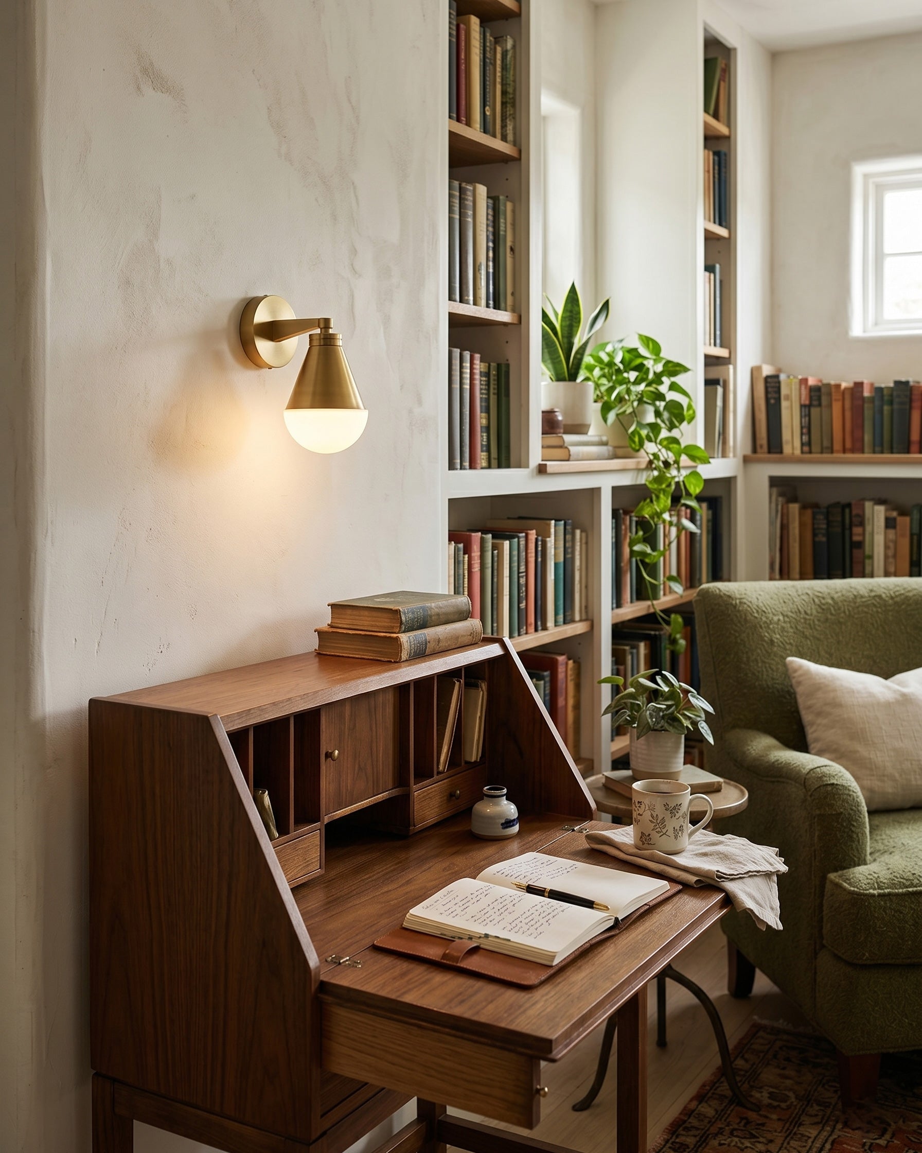 Aurelia Brass Cone Wall Sconce