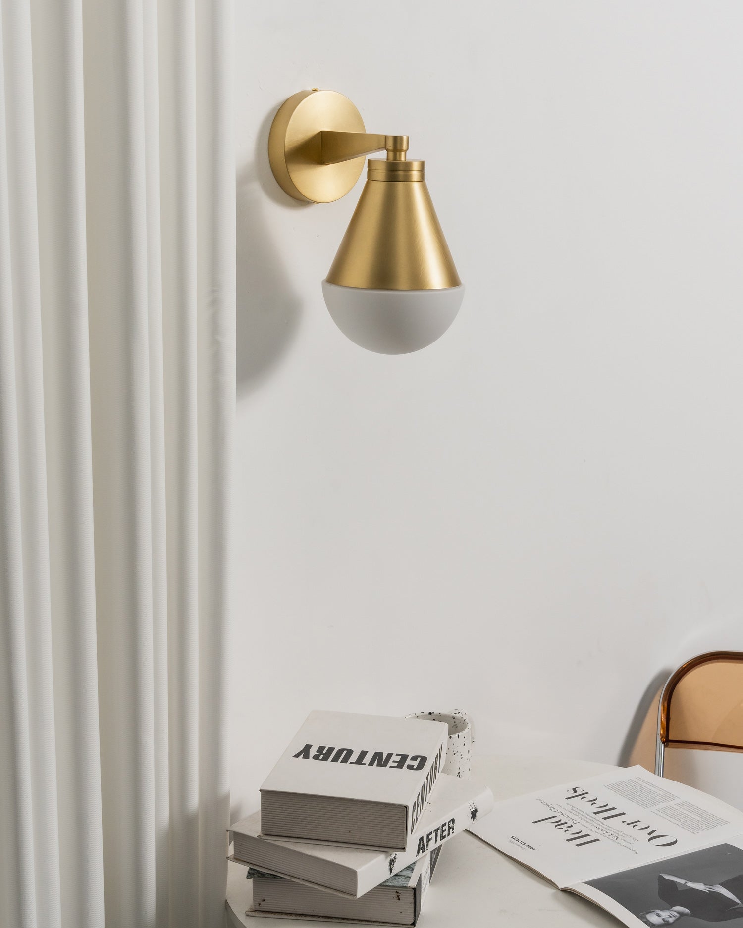 Aurelia Brass Cone Wall Sconce