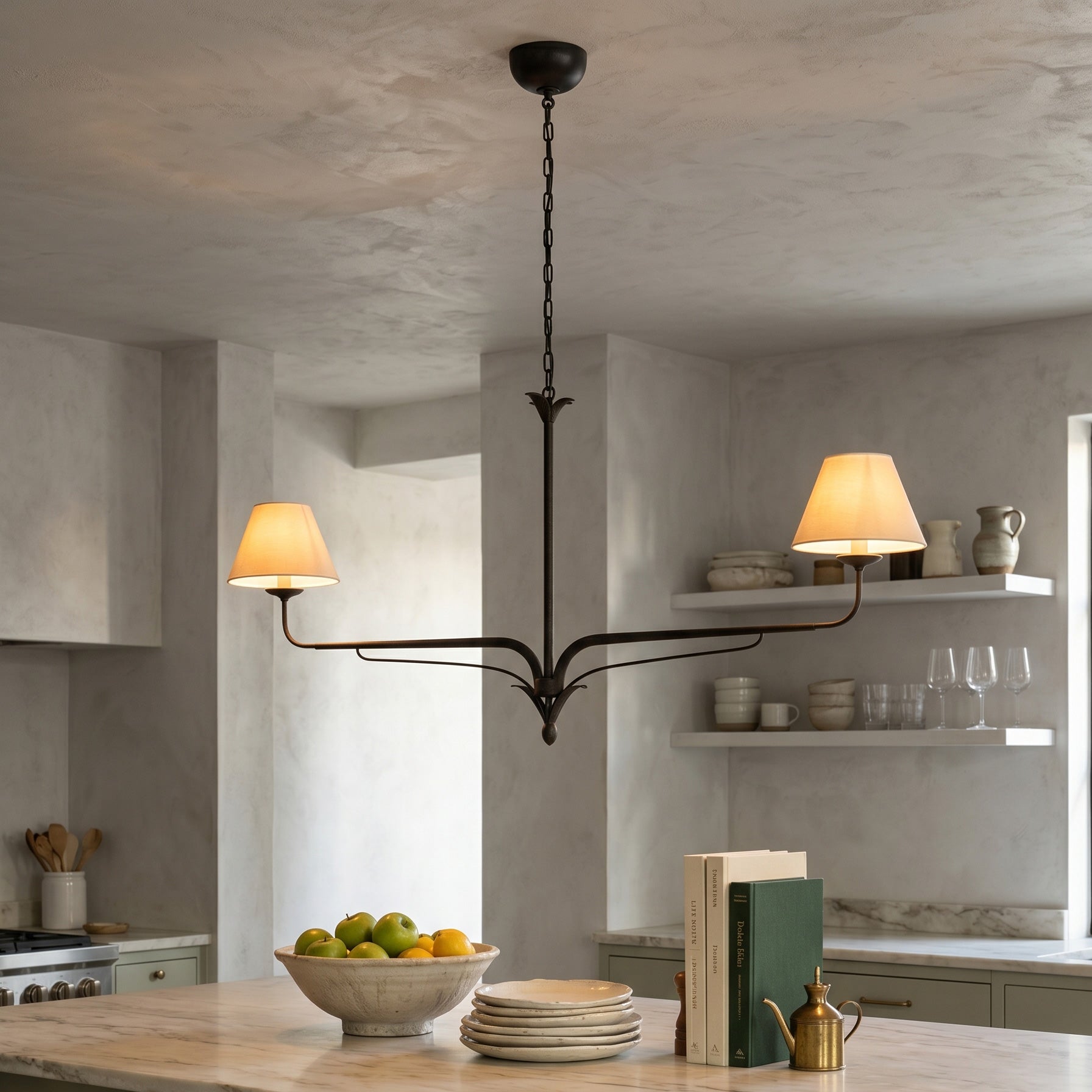Aveline Wrought Iron Linear Chandelier