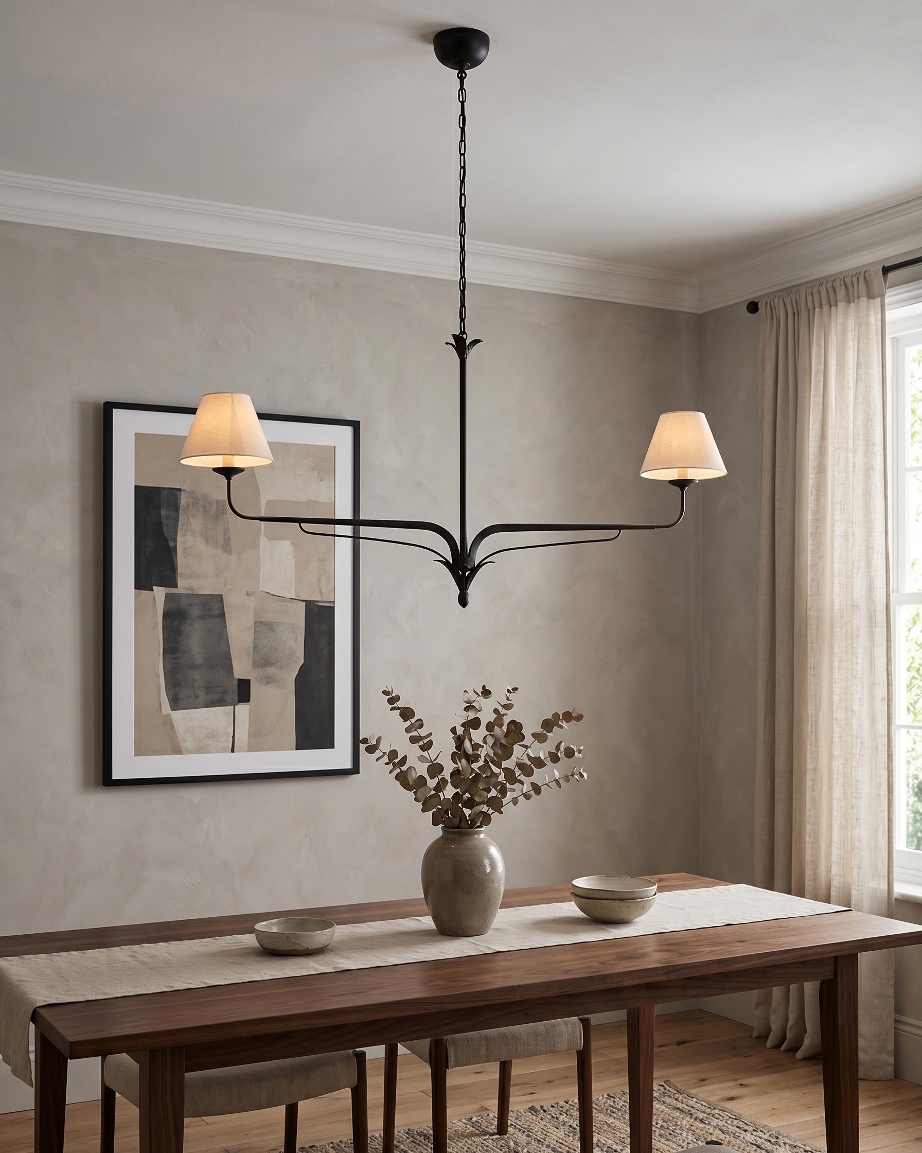 Aveline Wrought Iron Linear Chandelier