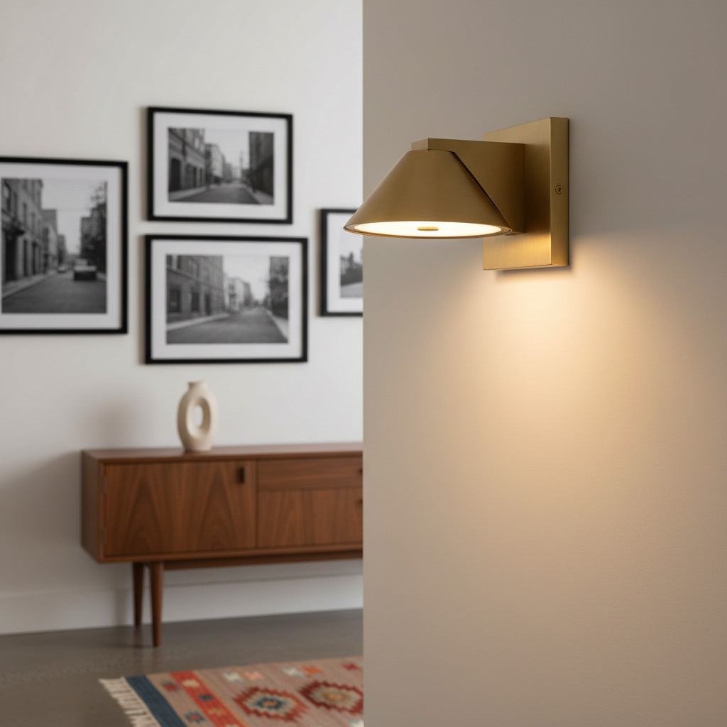 Emerson Brass Cone Wall Sconce