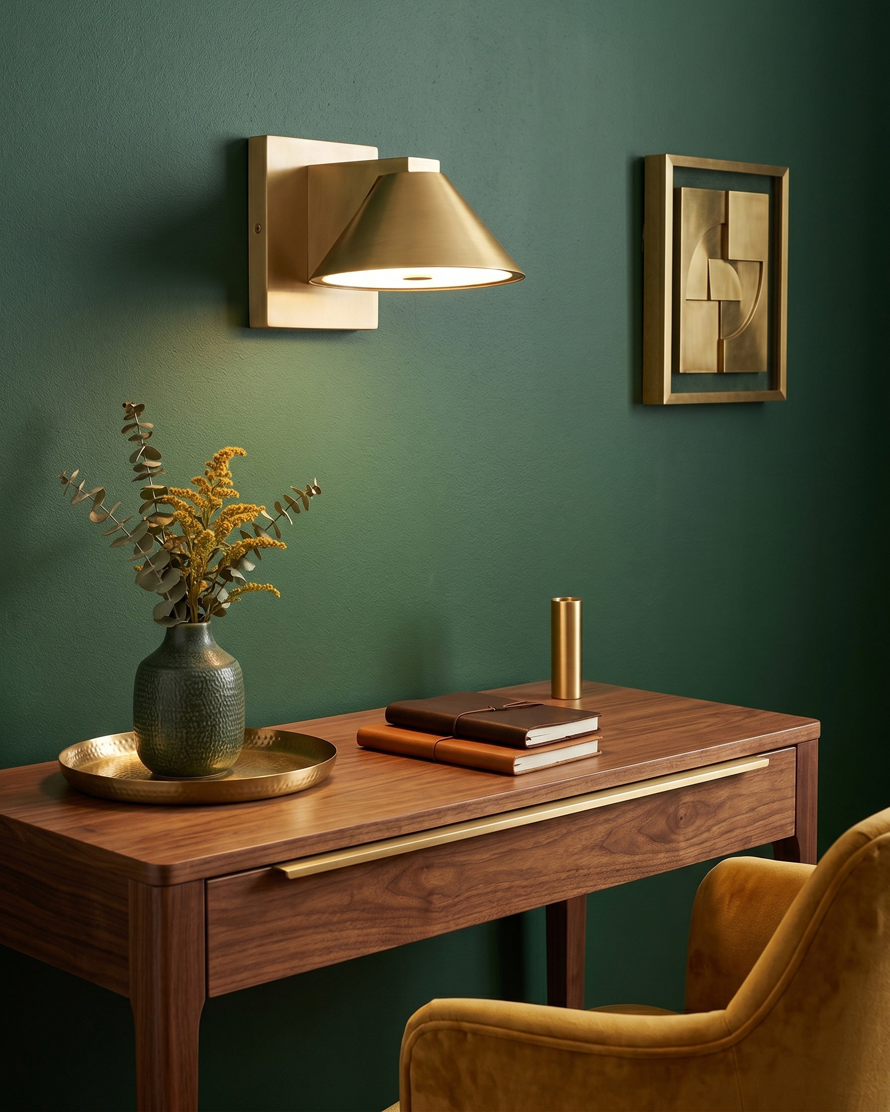 Emerson Brass Cone Wall Sconce