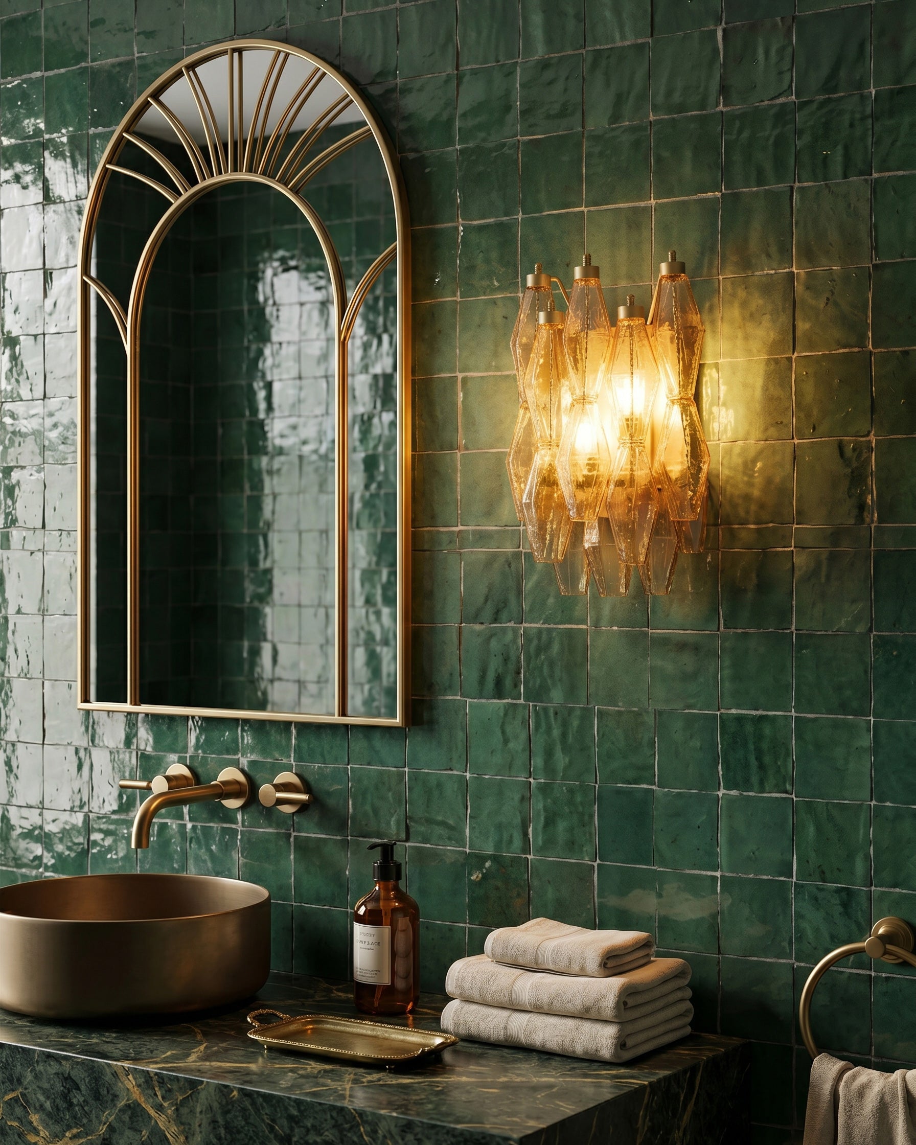 Facetia Tiered Glass Wall Sconce