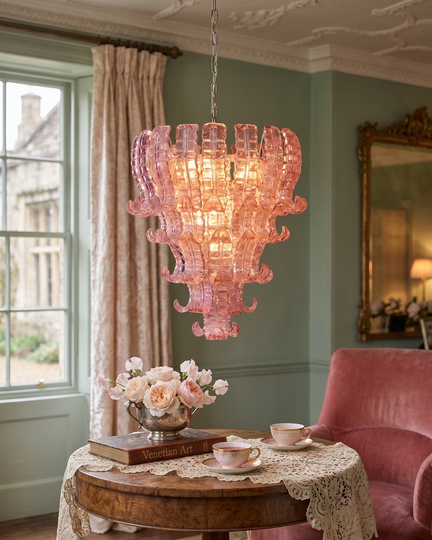 Francesca Pink Art Chandelier