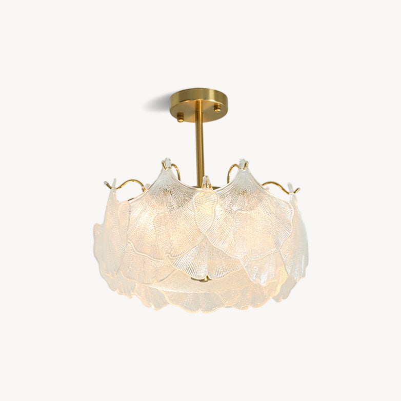 Ginkgo Leaves Glass Flush Mount