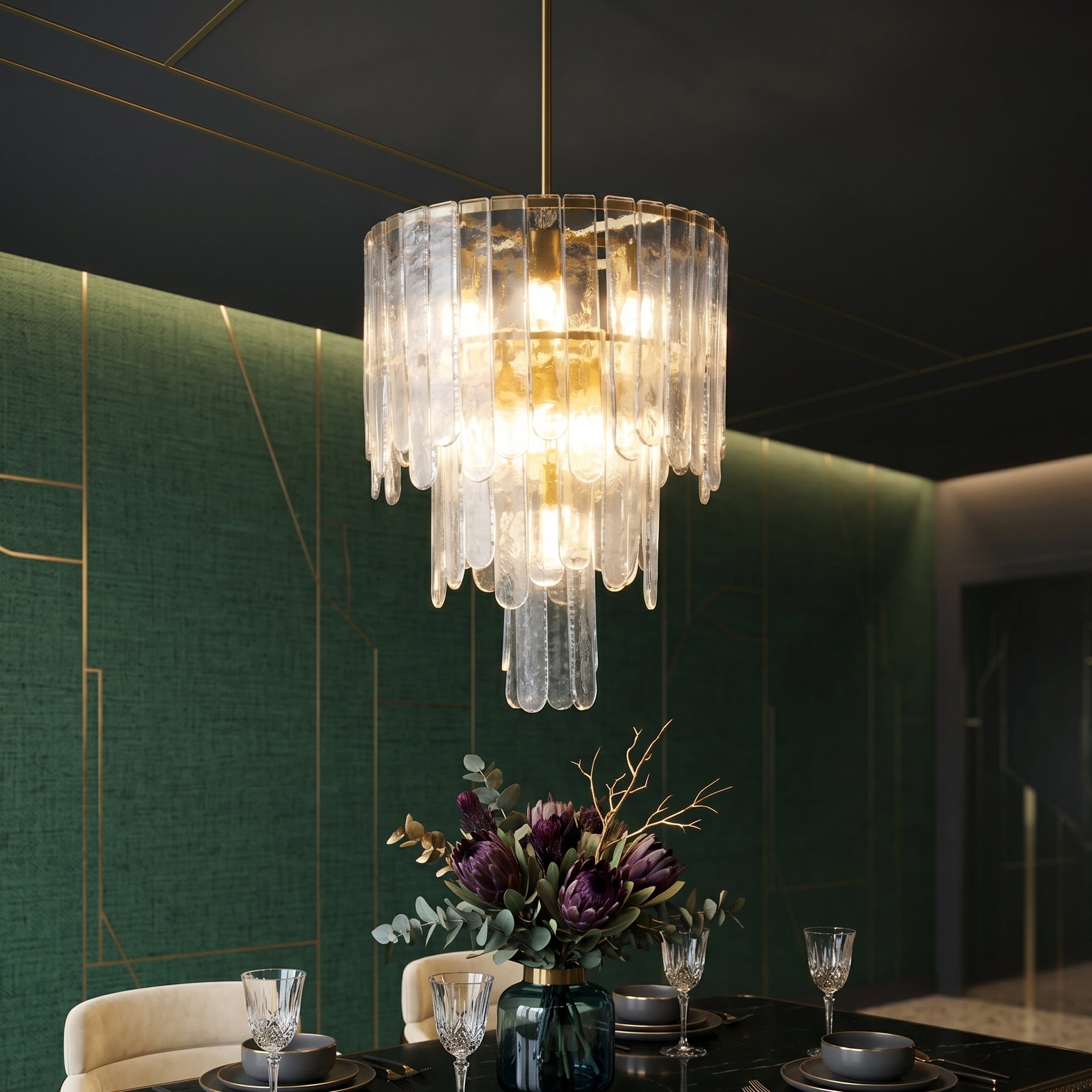 Glacier Tiered Glass Chandelier