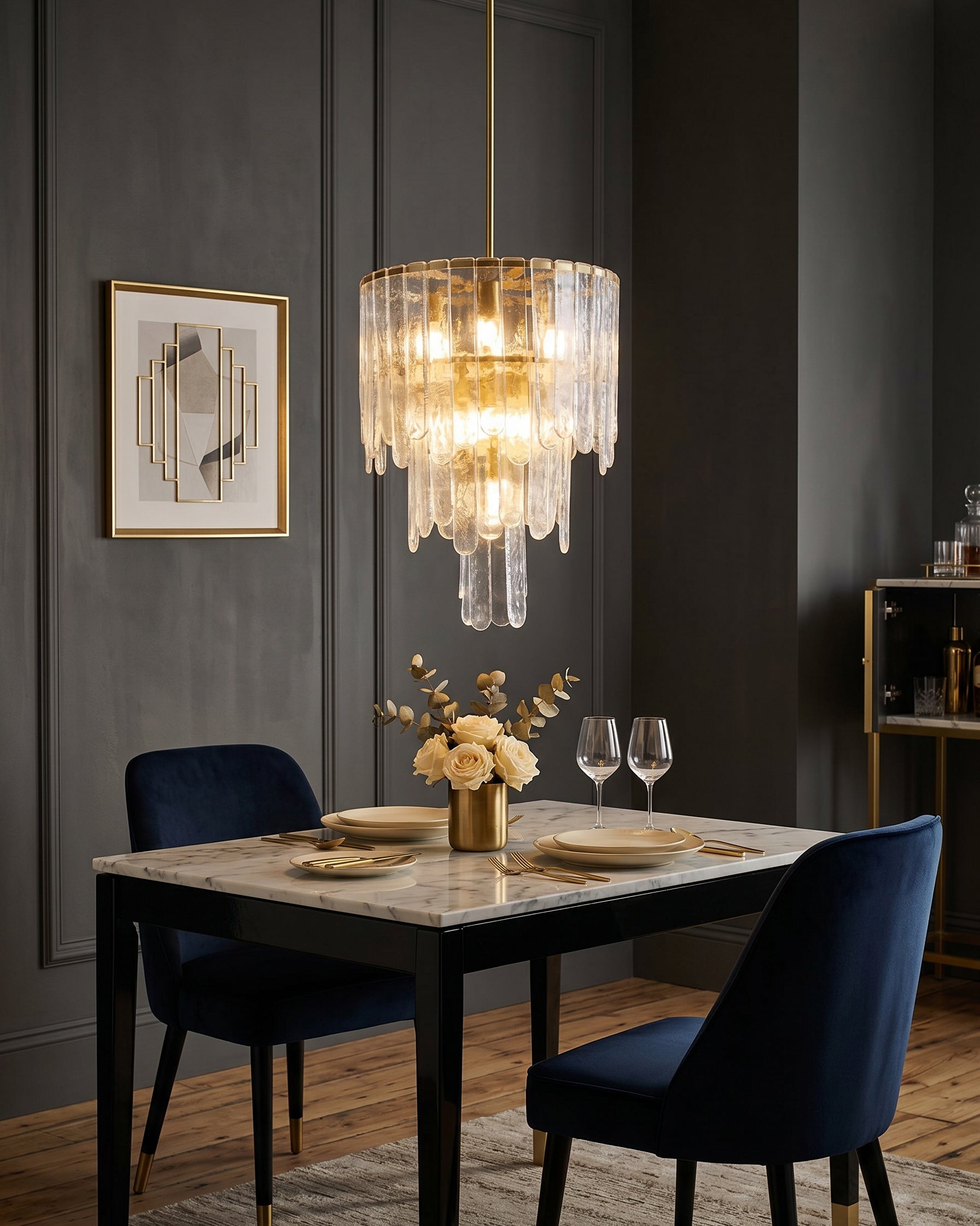 Glacier Tiered Glass Chandelier
