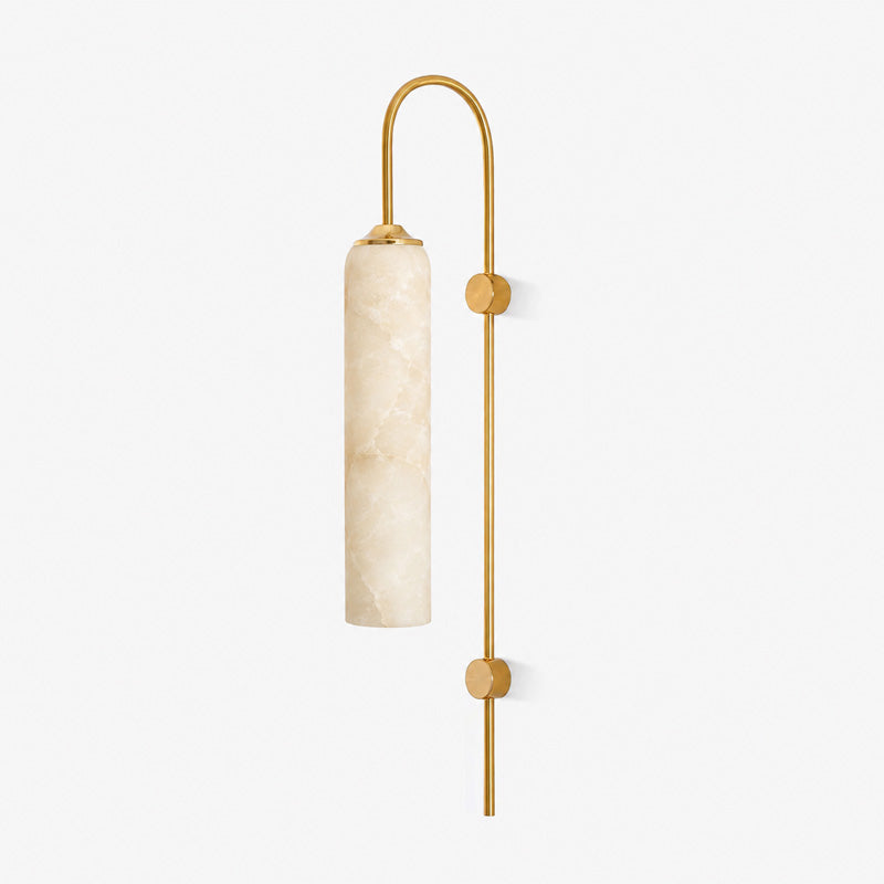 Float Long Tube Alabaster Wall Sconce
