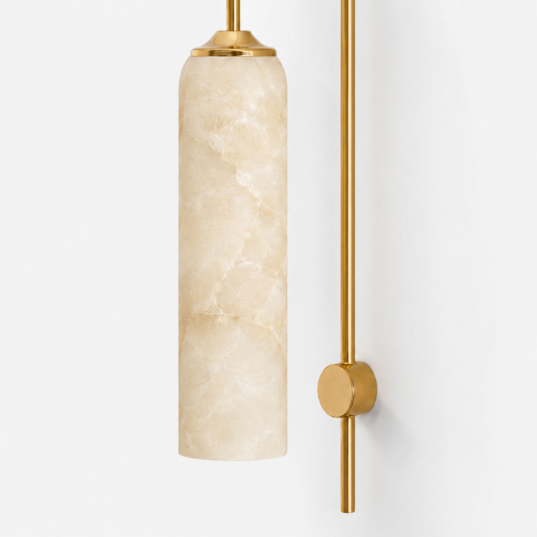 Float Long Tube Alabaster Wall Sconce