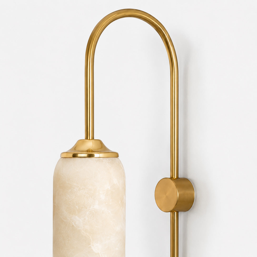 Float Long Tube Alabaster Wall Sconce