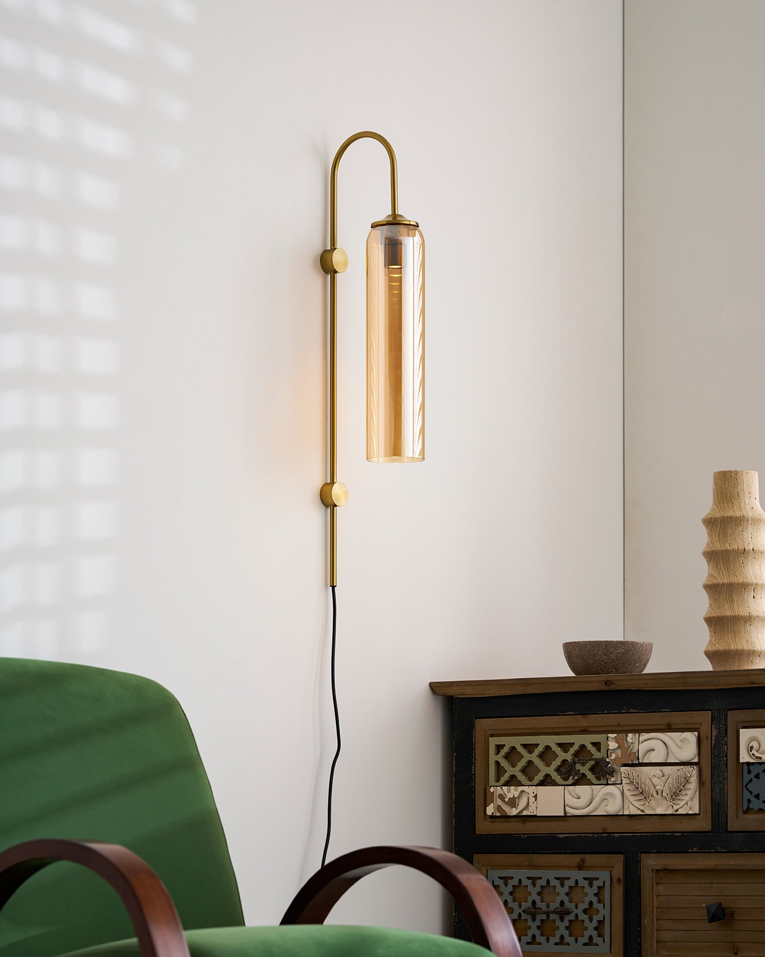 Modern Glass Plug-In Wall Lamp