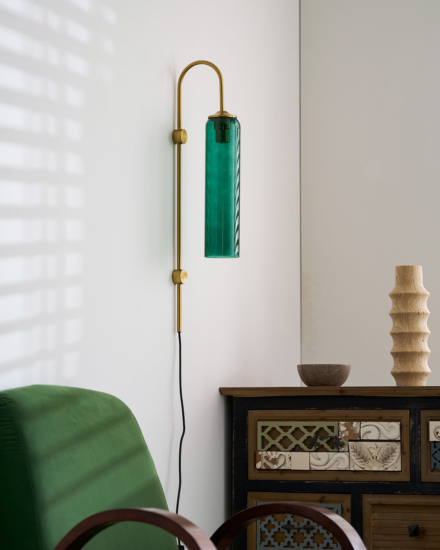 Modern Glass Plug-In Wall Lamp