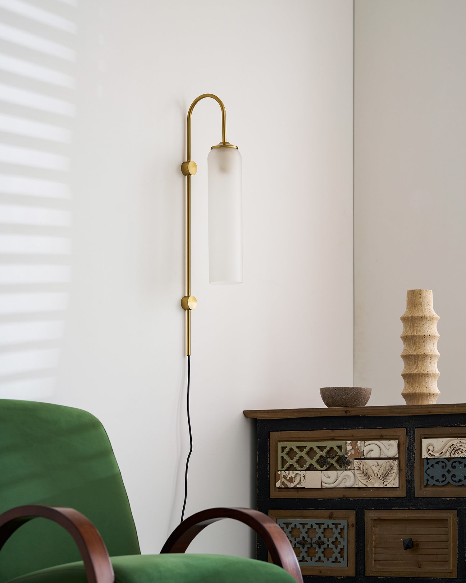 Modern Glass Plug-In Wall Lamp