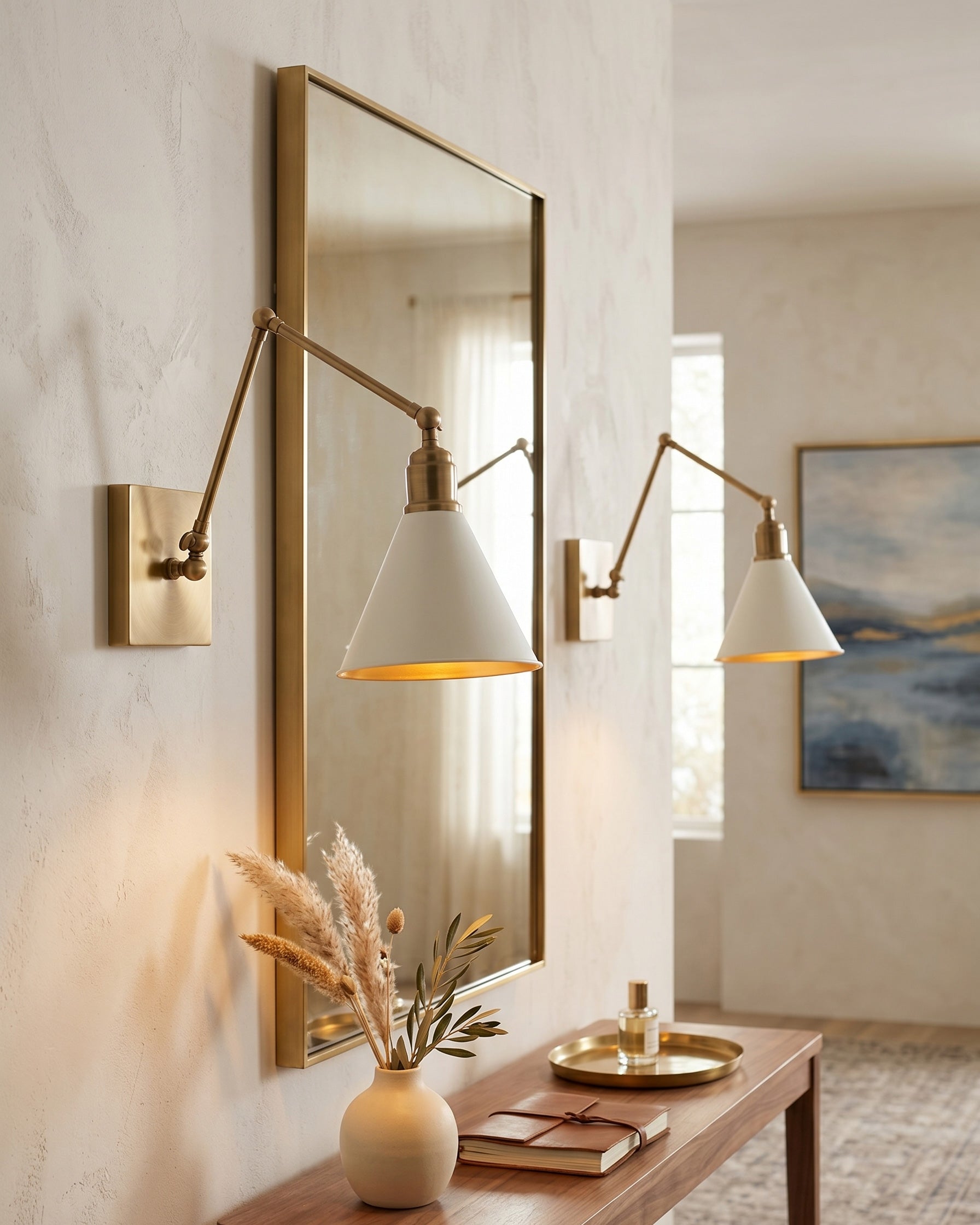 Monroe Brass Swing Sconce