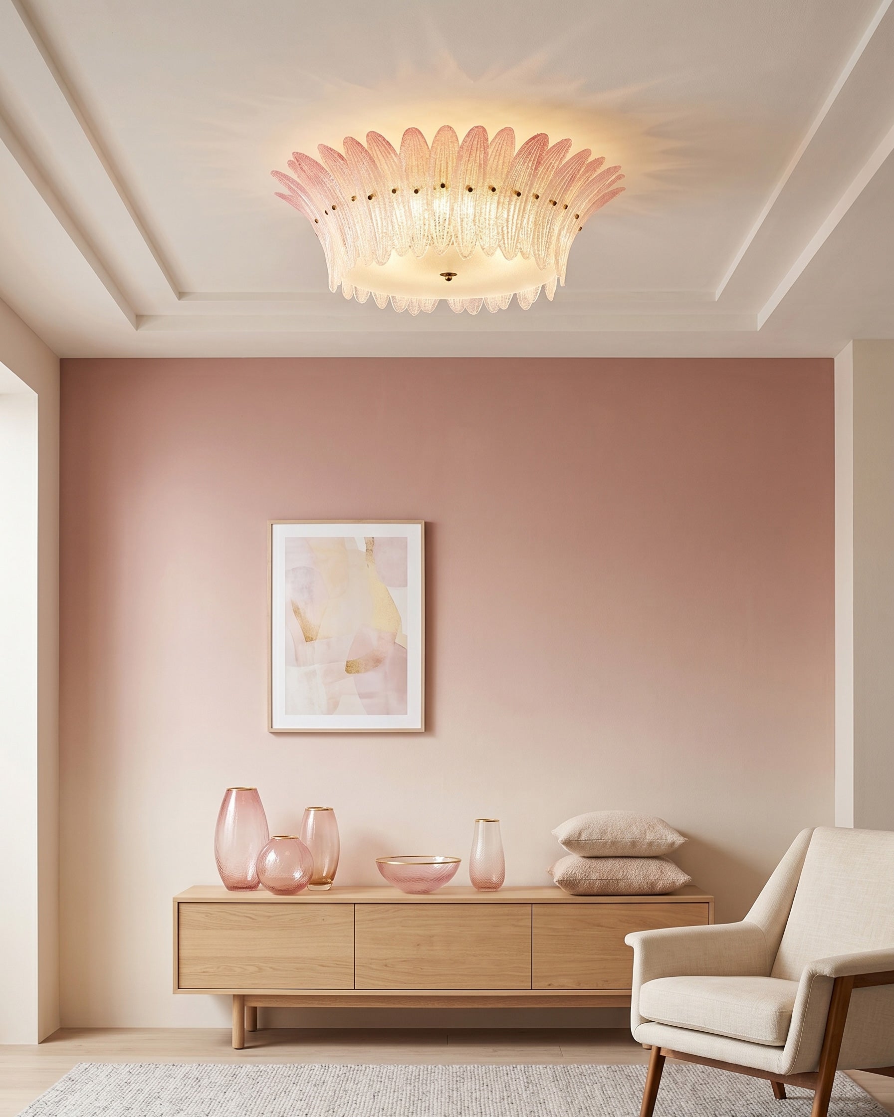 Paloma Pink Petal Flush Mount
