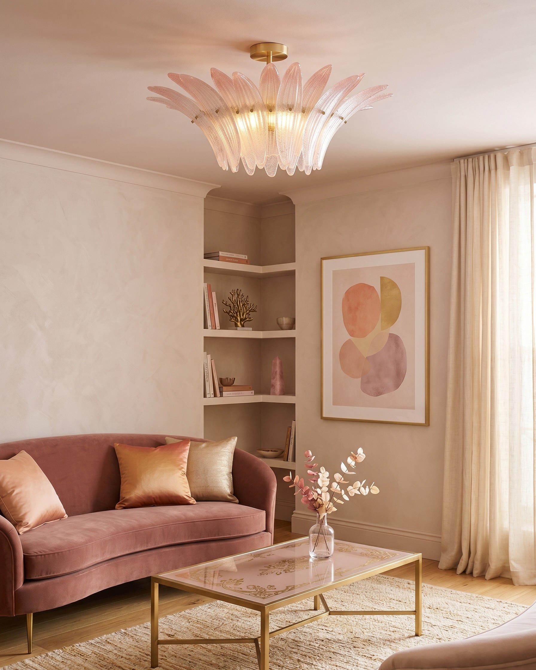 Paloma Pink Petal Flush Mount