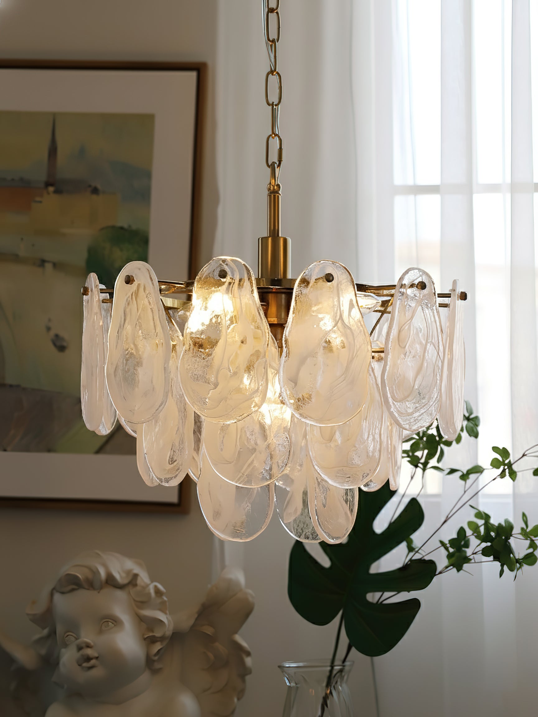 Round Cloud Glass Chandelier