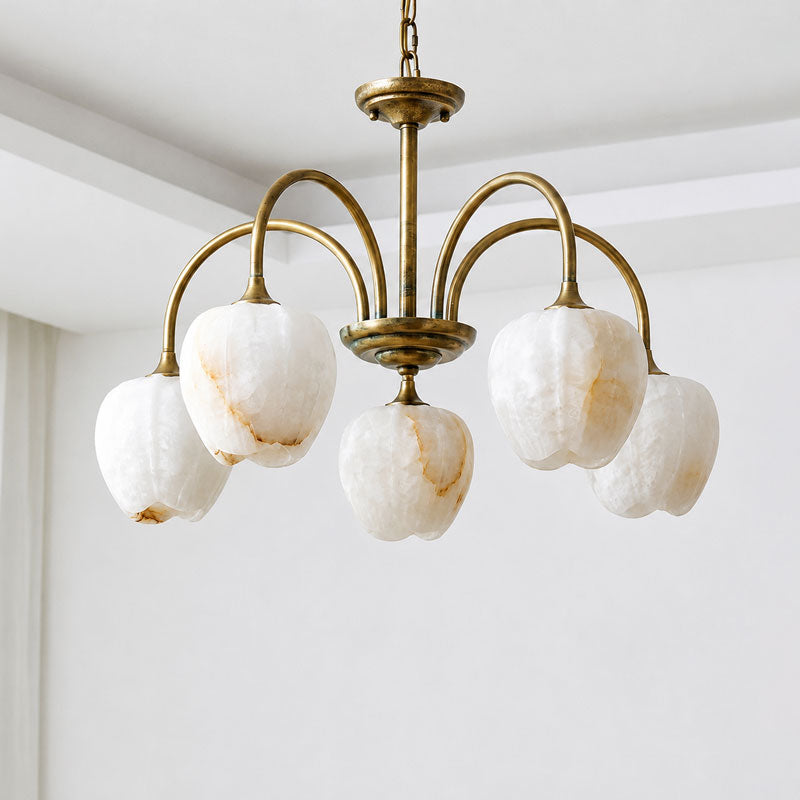 Rowena Alabaster Floral Chandelier