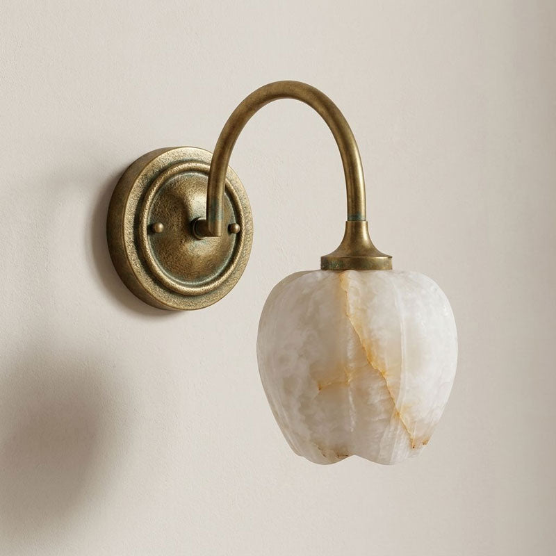 Rowena Alabaster Floral Wall Sconce