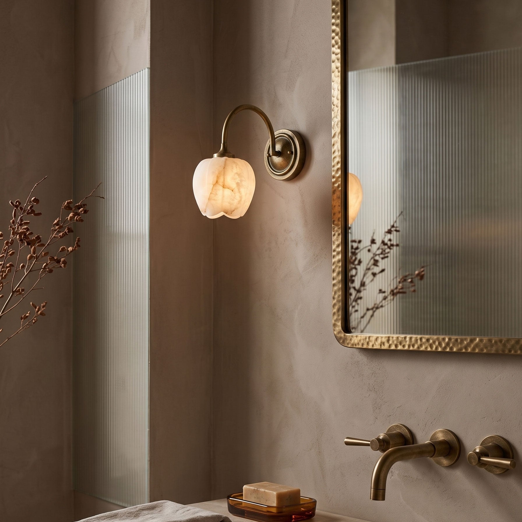 Rowena Alabaster Floral Wall Sconce