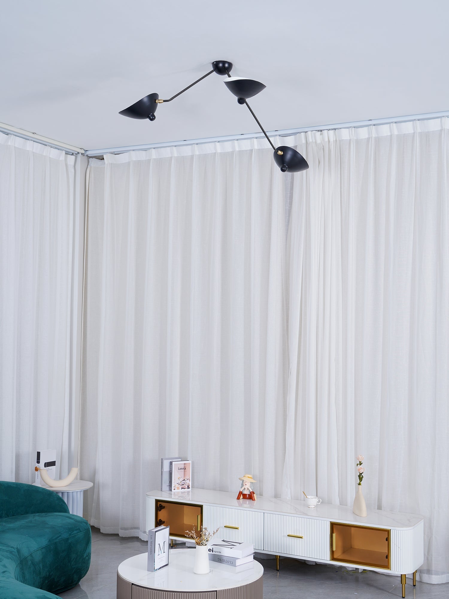 Leaning Serge Mouille Ceiling Lamp B