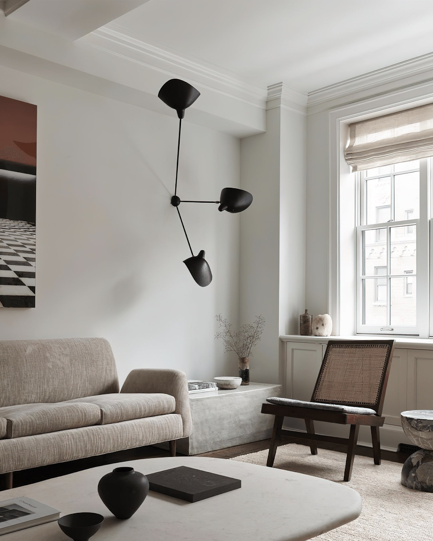 Leaning Serge Mouille Ceiling Lamp B