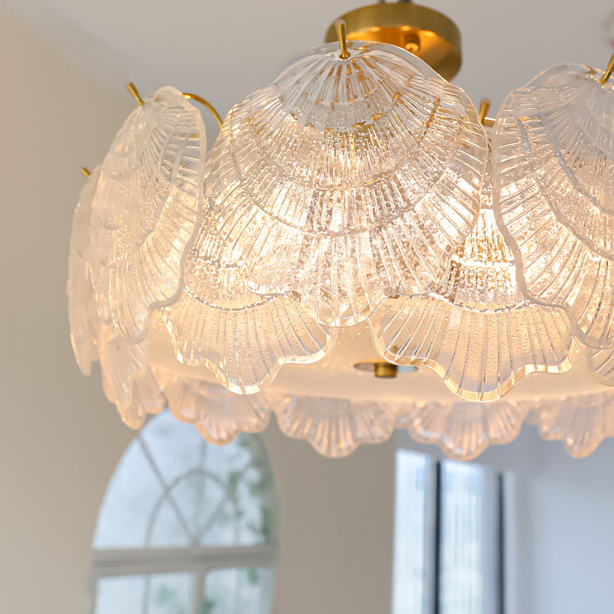 Shell Glass Flush Mount