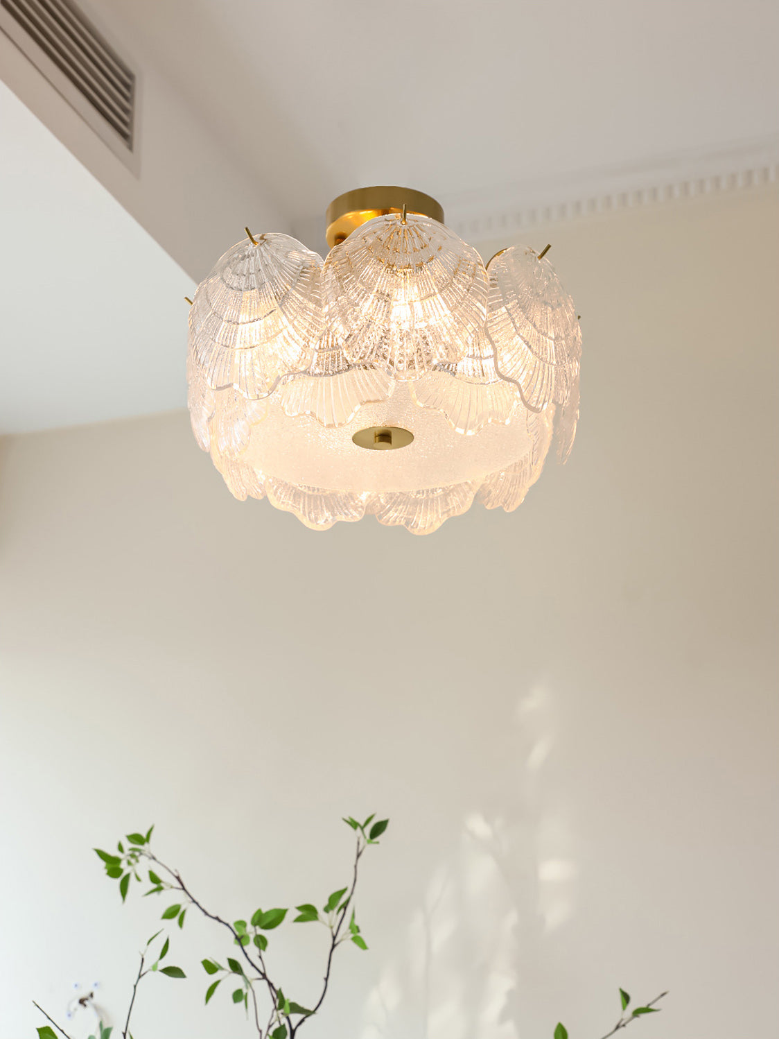 Shell Glass Flush Mount