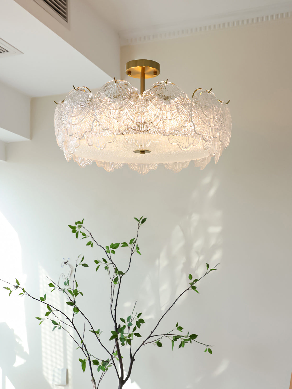 Shell Glass Flush Mount
