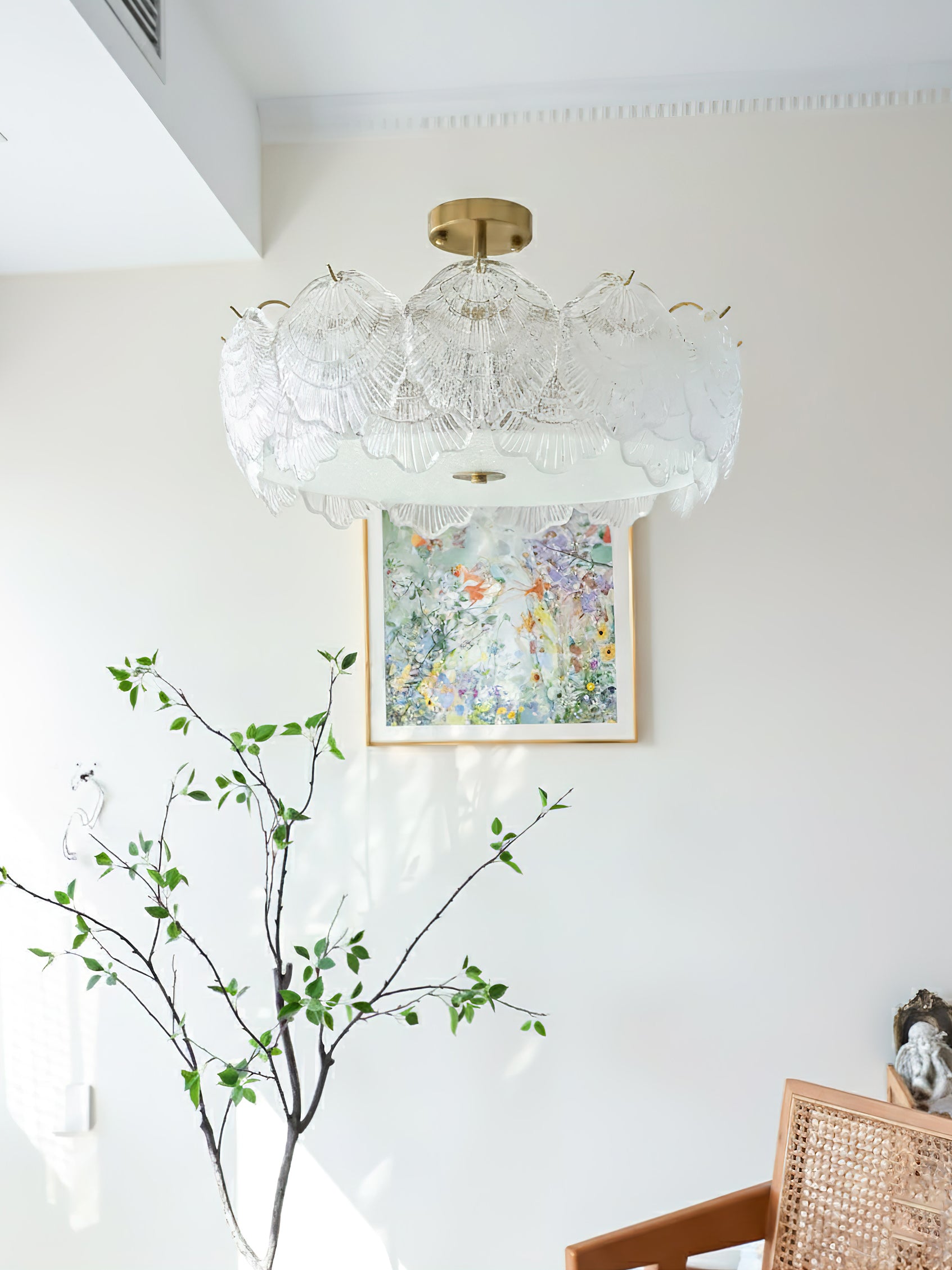 Shell Glass Flush Mount