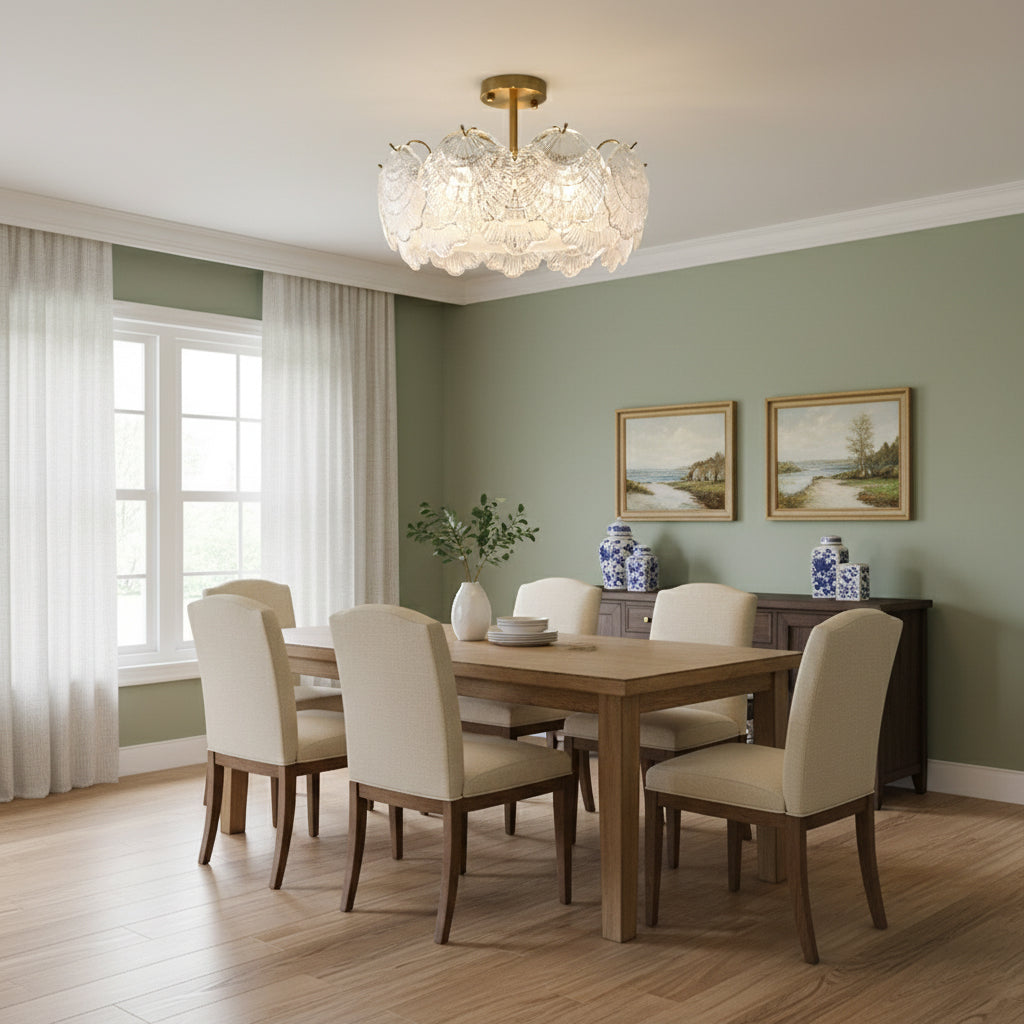Shell Glass Flush Mount
