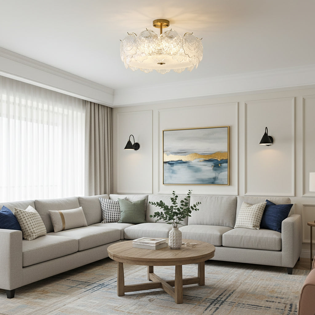 Shell Glass Flush Mount