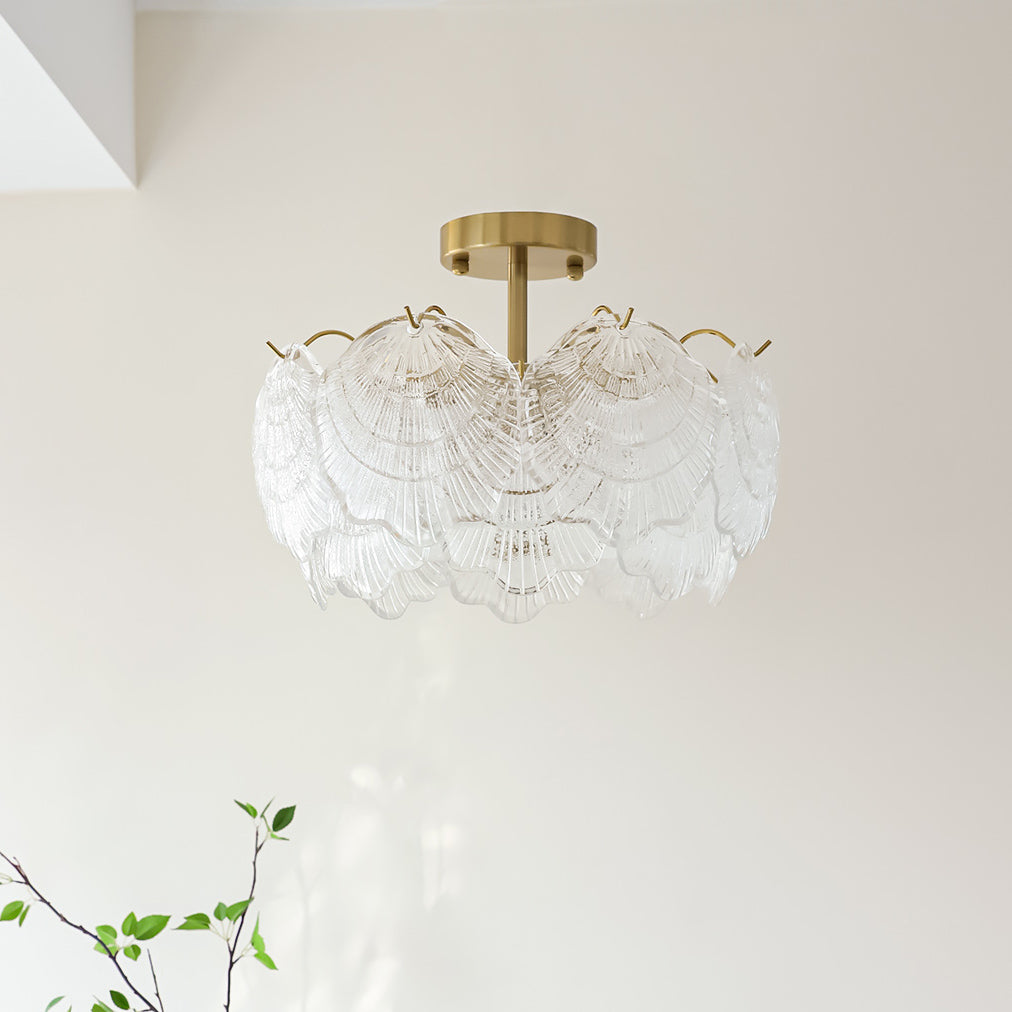 Shell Glass Flush Mount
