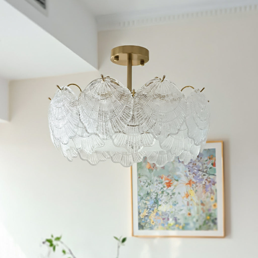 Shell Glass Flush Mount
