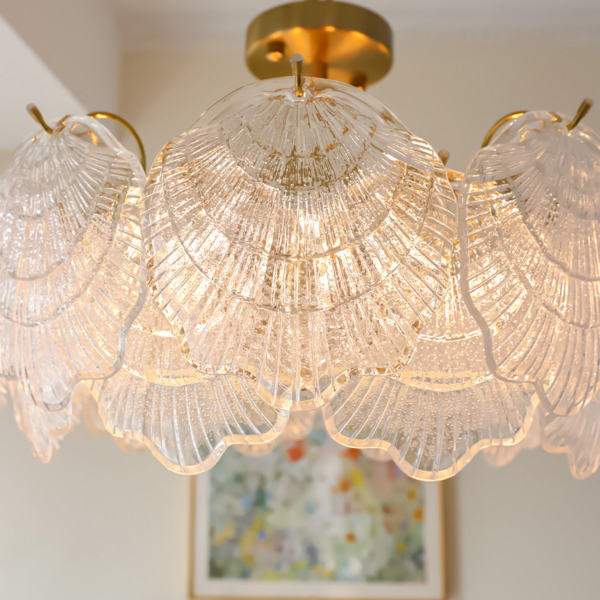 Shell Glass Flush Mount