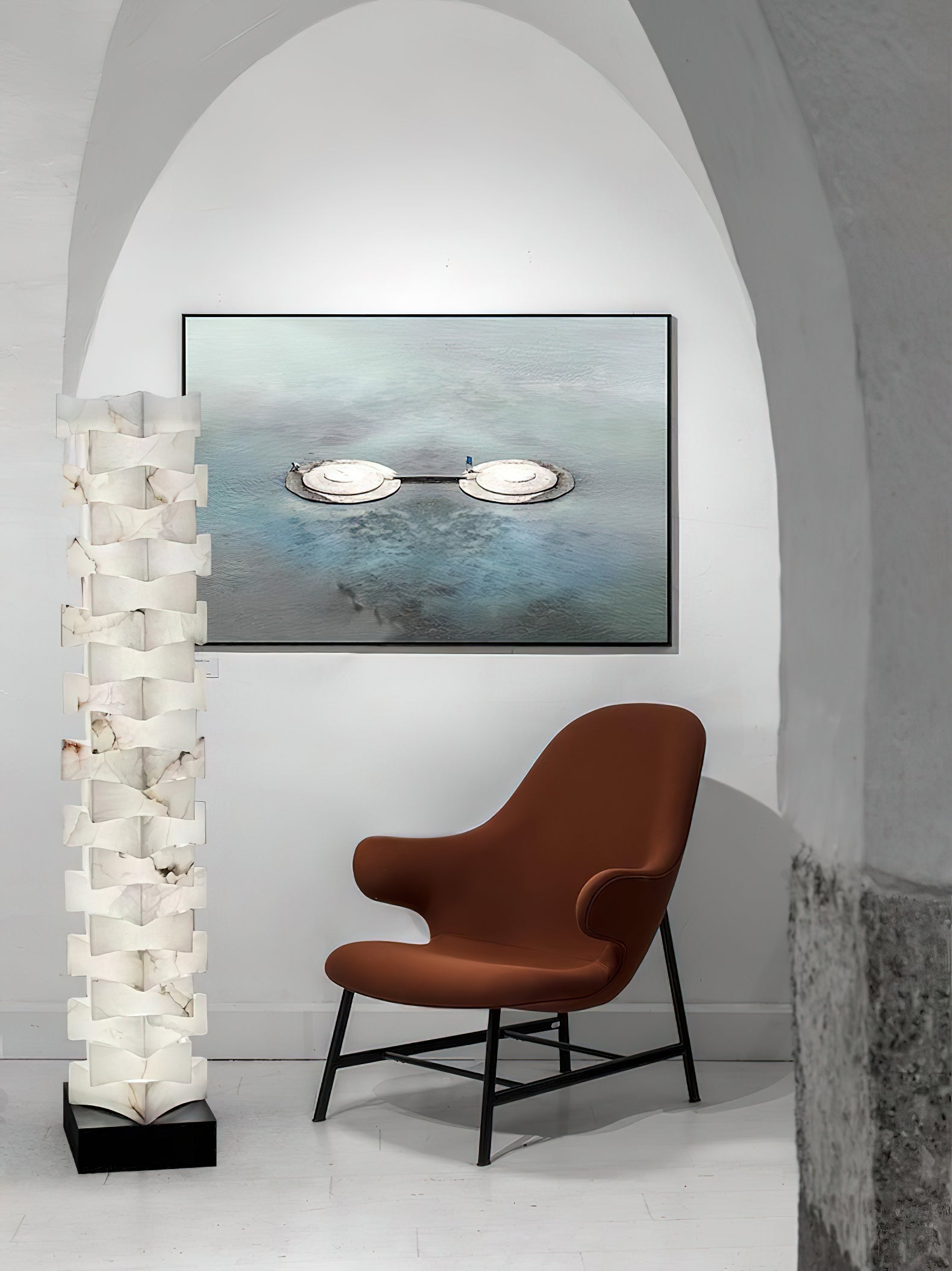 Stacked Alabaster Floor Lamp