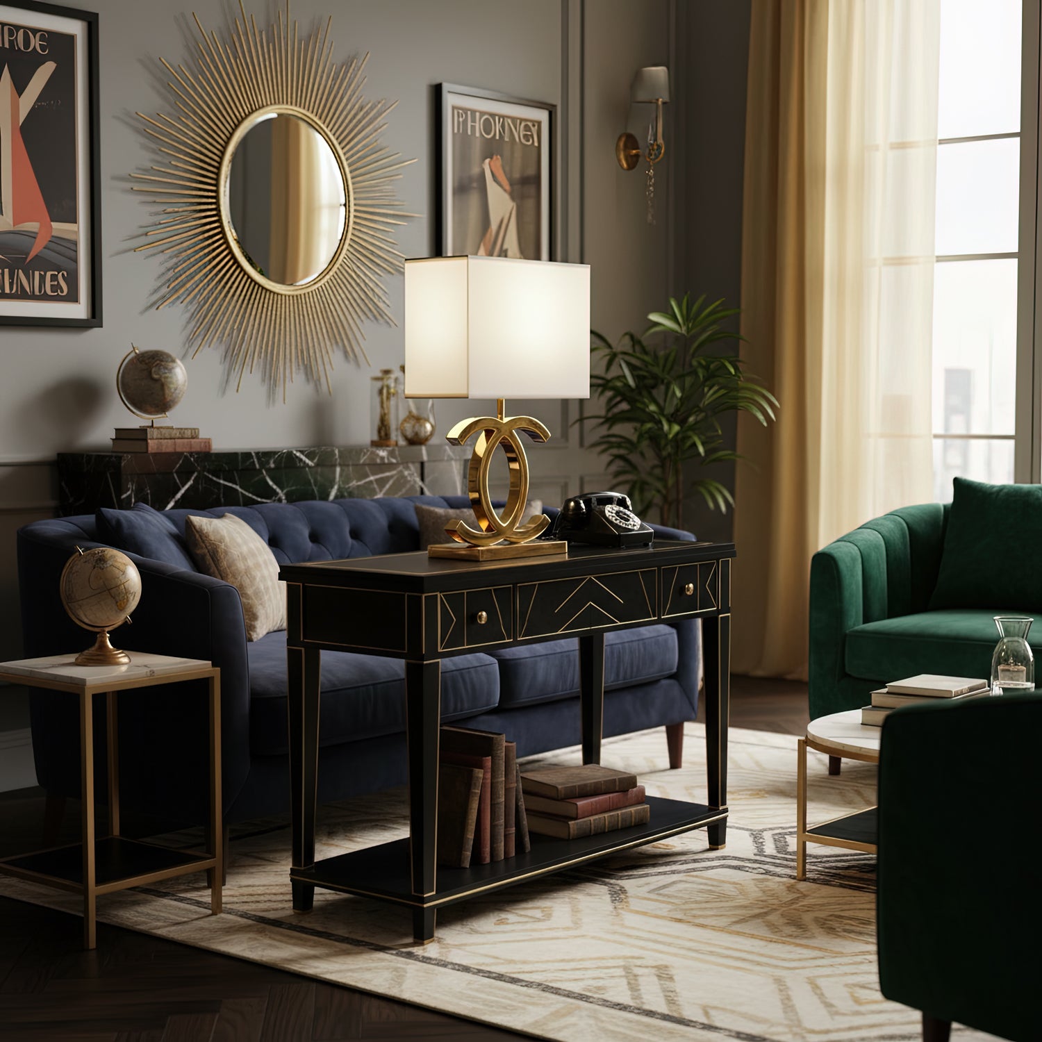 Lampe de table en acier inoxydable