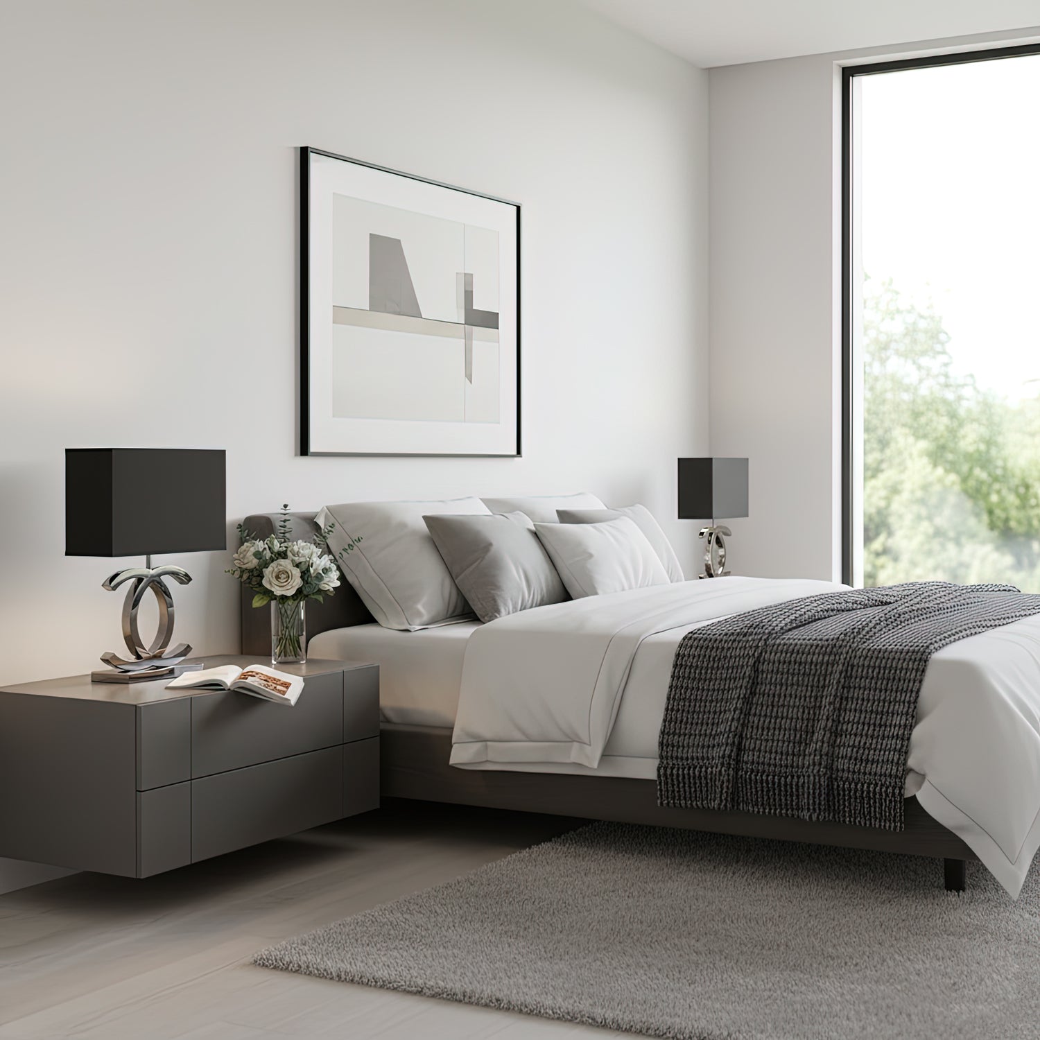 Lampe de table en acier inoxydable