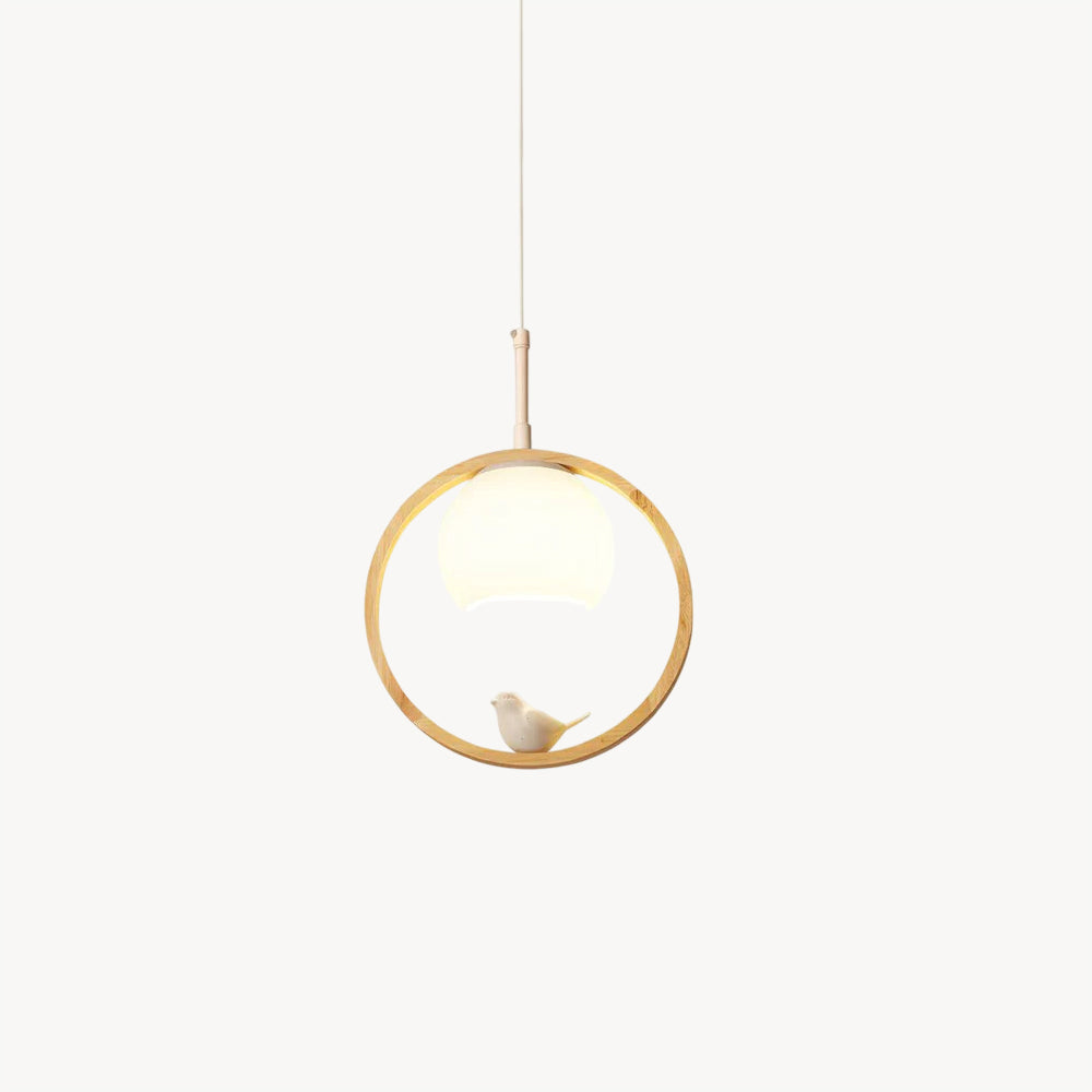 Wood Bird Pendant Lamp