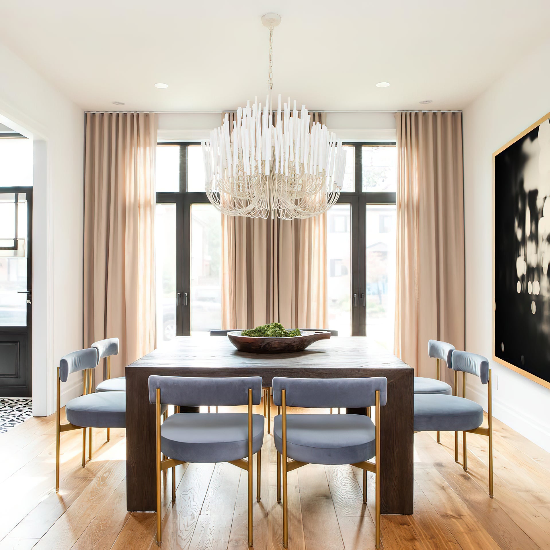 Dense Wooden Stick Chandelier