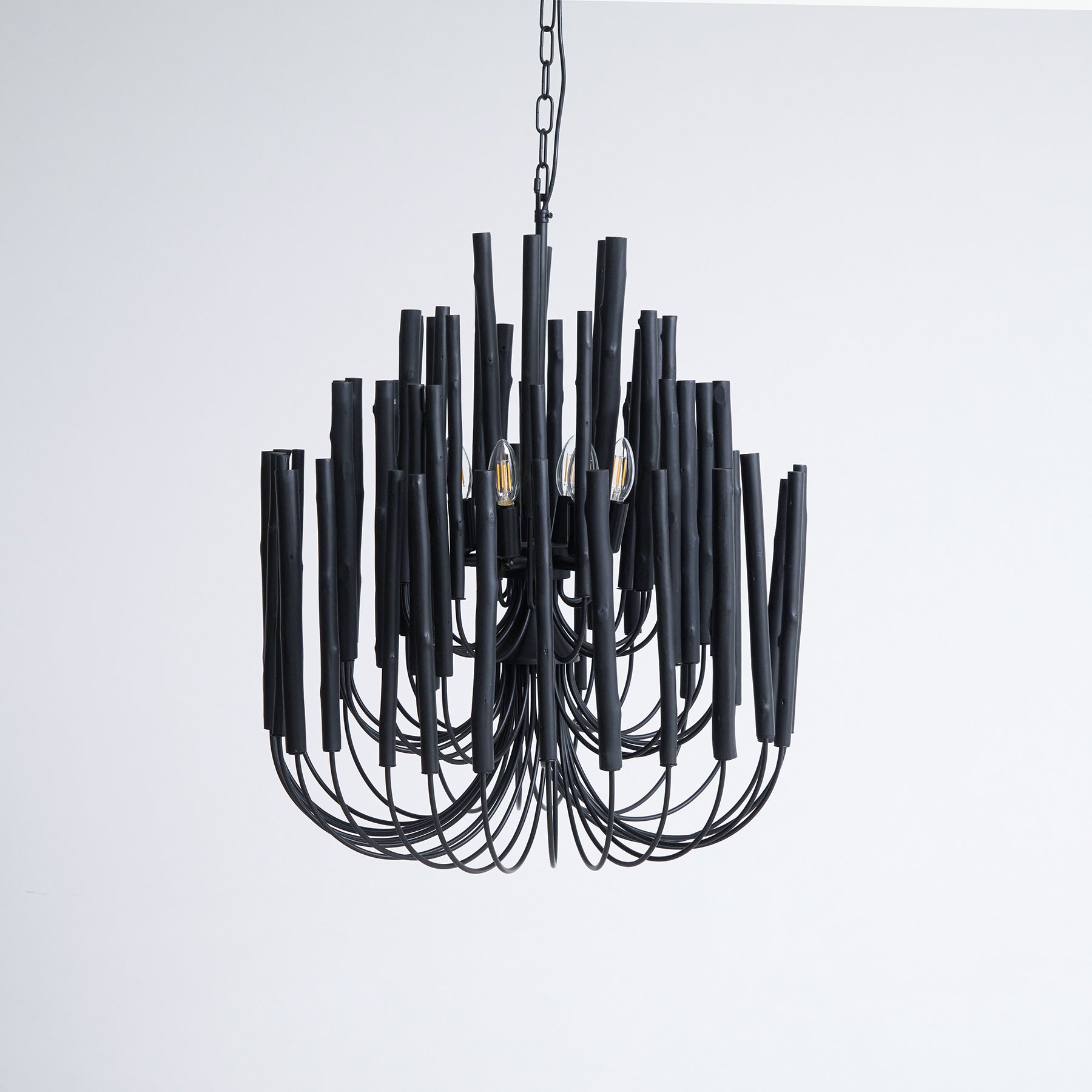 Dense Wooden Stick Chandelier
