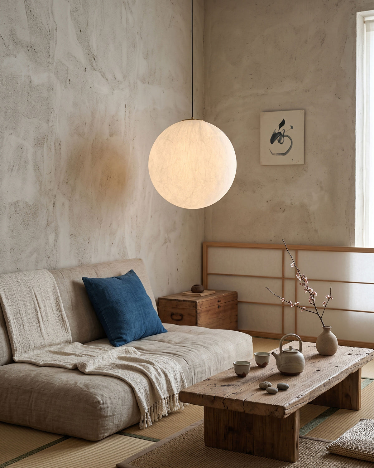 Wynn Organic Silk Pendant Light